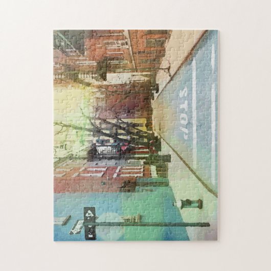 バック通りアメリカ印象派ポップ・アートの芸術 ジグソーパズル (縦)