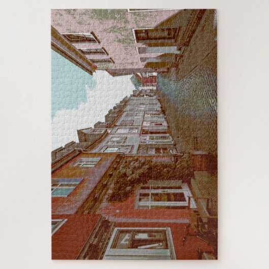 バック通りドイツデジタル印象派ポップ・アートの美術 ジグソーパズル (縦)