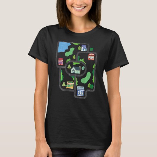 バック遊トイカー通りバックマッサージの上のマット Tシャツ (正面)
