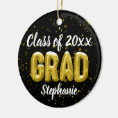 バック金ゴールドバルーン卒業 セラミックオーナメント (左)