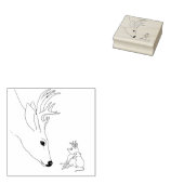 バック鹿とマウスの友人の冬のゴムスタンプ ラバースタンプ (押印)