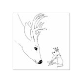 バック鹿とマウスの友人の冬のゴムスタンプ ラバースタンプ (インプリント)