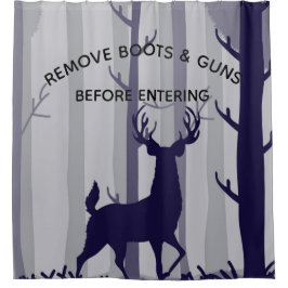 バック鹿の霧の森のシーン シャワーカーテン