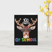 バック100日の学校の鹿の学生ガールズボーイ1 カード (黄色い花)