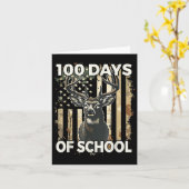 バック100日の学校の鹿の学生少年の女の子1 カード (黄色い花)