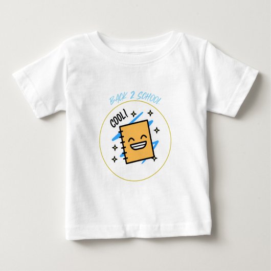 バック2学校クール開始Tシャツ ベビーTシャツ (正面)