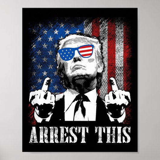 (バック)このトランプ2025米国国旗を逮捕する ポスター (正面)