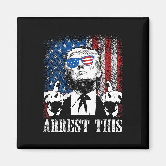 （バック）このトランプ2025米国国旗を逮捕する マグネット (正面)
