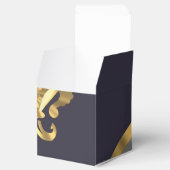 バック、シルバーゴールドのフランス国王紋章の結婚式 フェイバーボックス (オープン)