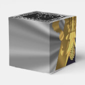 バック、シルバーゴールドのフランス国王紋章の結婚式 フェイバーボックス (裏面サイド)