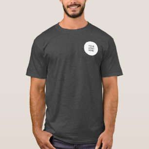 バック&フロントプリントビジネスロゴMens Heather Gray Tシャツ