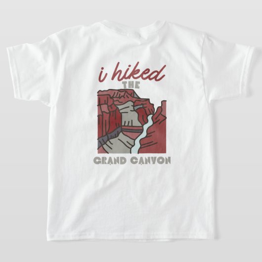 バック&フロント私はグランドキャニオンのハイキングをハイキングしおもしろいた Tシャツ (レイダウン裏面)