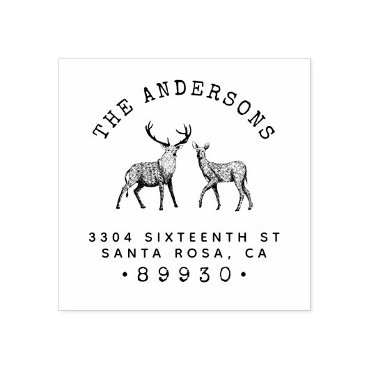 バック&素朴ドードファミリーネーム差出人住所 ラバースタンプ (インプリント)