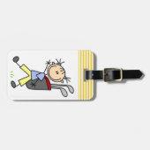 バッグおよびクラブを持つ女の子のゴルファー ラゲッジタグ (正面横)