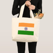 バッグとインド国旗 ラージトートバッグ (正面(商品))