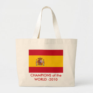 バッグとスペイン国旗 ラージトートバッグ