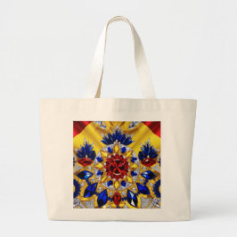 バッグとルーマニアの色デザイン ラージトートバッグ