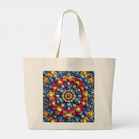 バッグとルーマニアの色デザイン ラージトートバッグ (裏面)