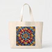 バッグとルーマニアの色デザイン ラージトートバッグ (正面)