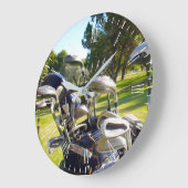 バッグにゴルフクラブが詰まった壁掛け時計 ラージ壁時計 (傾斜)