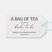 バッグのお茶をメッセージカード ギフトタグ (正面(横))