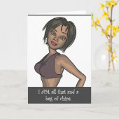 バッグのチップグリーティングカード カード (黄色い花)