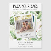 バッグのパックCosta Rica写真結婚の マグネット招待状 (正面)