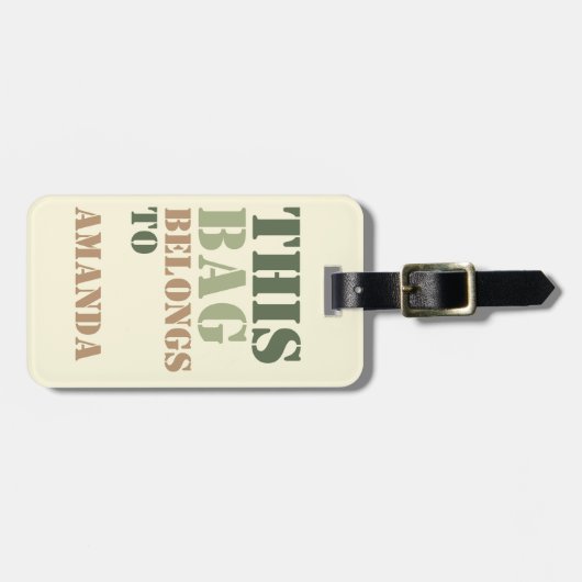バッグの注意名のアドレスパーソナライズされた ラゲッジタグ (正面横)