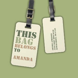バッグの注意名のアドレスパーソナライズされた ラゲッジタグ