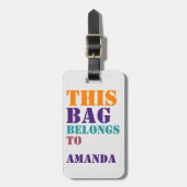 バッグの注意名のアドレパーソナライズされたス ラゲッジタグ (正面縦)