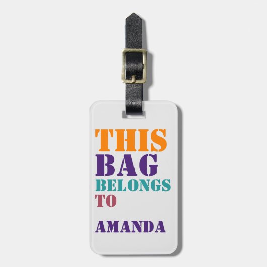 バッグの注意名のアドレパーソナライズされたス ラゲッジタグ (正面縦)