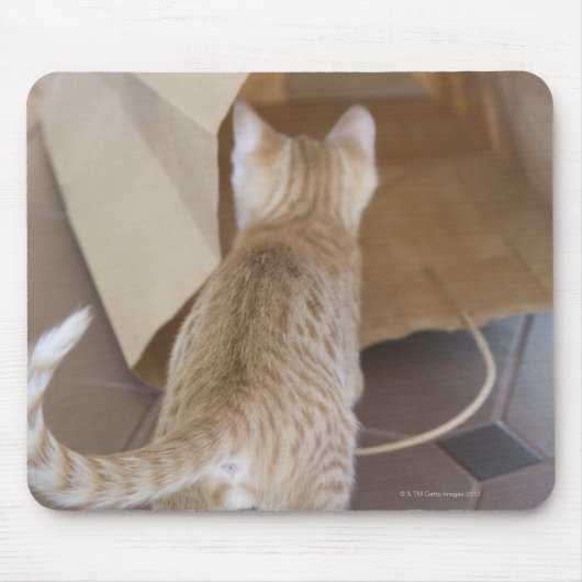 バッグの深淵を覗く子猫 マウスパッド (正面)