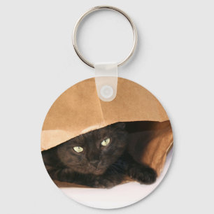 バッグのkeychainの黒猫 キーホルダー