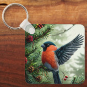 🐦 バッグや鍵のための冬の鳥のアクセント 🎁 キーホルダー (正面)