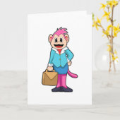 バッグを持つ猿の秘書 カード (黄色い花)