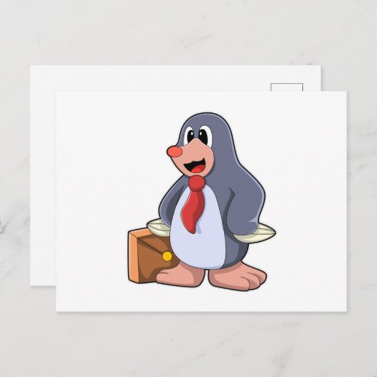 バッグを持つ起業家としてのモグラ ポストカード (正面/裏面)