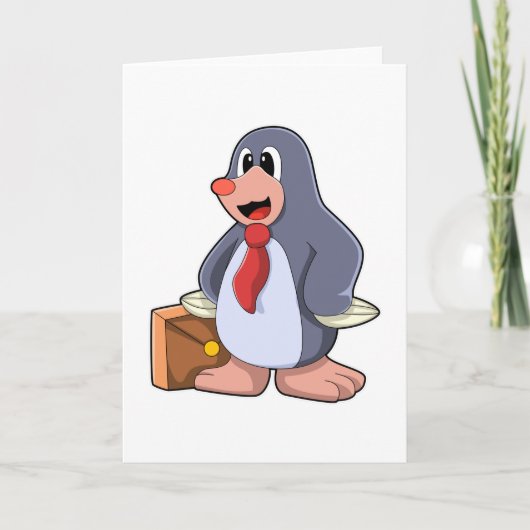 バッグを持つ起業家モグラ カード (正面)