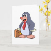 バッグを持つ起業家モグラ カード (黄色い花)