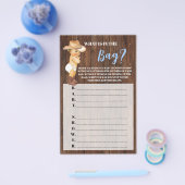 バッグカウボーイベビーシャワーゲームカードの内容 チラシ (シングル)