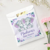 バッグカスタムツインガールエレファントベビーシャワー フェイバーバッグ (封をした状態)