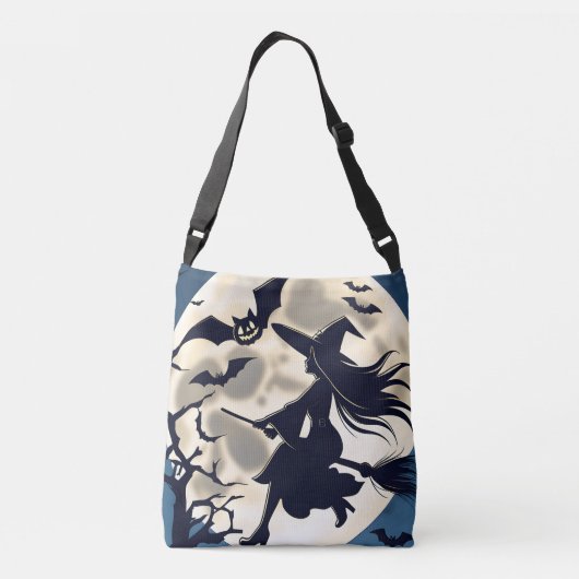 バッグカスタムハロウィーンの、女性の魔女乗馬箒 クロスボディバッグ (裏面)