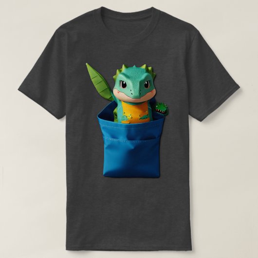 バッグサラマンダーゲッコドラゴンディノシャツシャツポケット Tシャツ (デザイン正面)
