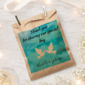 バッグシンプルに好意を。結婚テーマドーブ、ブルーバック フェイバーバッグ (クリップ留めされた状態)