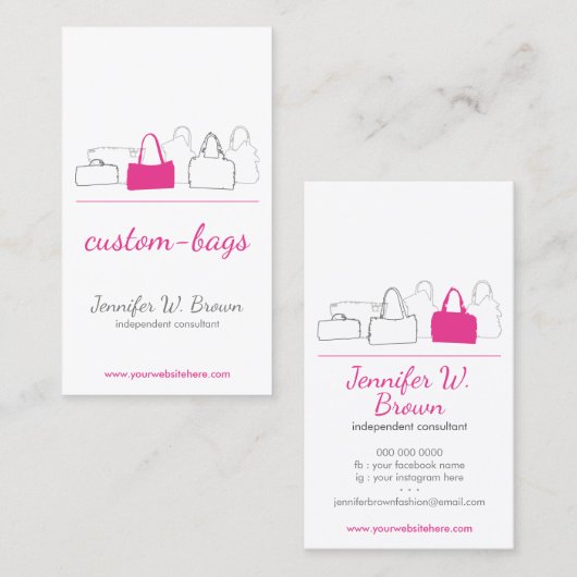 バッグストアピンクアクセサリーブティガーリーック 名刺 (正面/裏面)