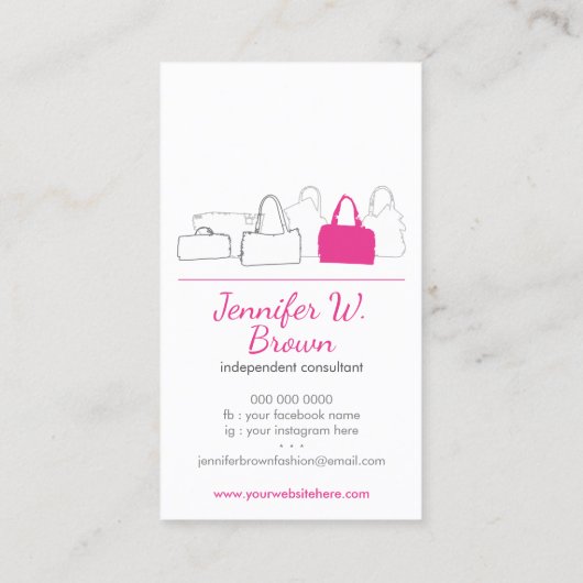 バッグストアピンクアクセサリーブティガーリーック 名刺 (裏面)