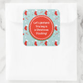 バッグストッキングのスタッファー用クリスマスラベル スクエアシール (バッグ)