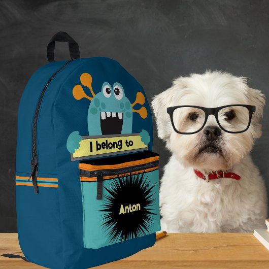 バッグバディアクアモンスターバックパパーソナライズされたック プリントバックパック