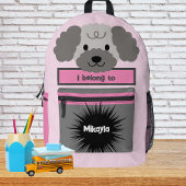 バッグバディプードルドッグパーソナライズされたバックパック プリントバックパック