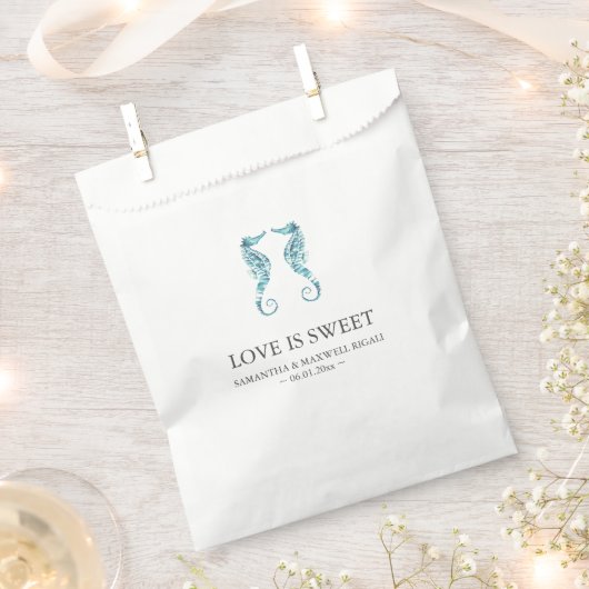 バッグパーソナライズされたをビーチ結婚式 フェイバーバッグ (クリップ留めされた状態)