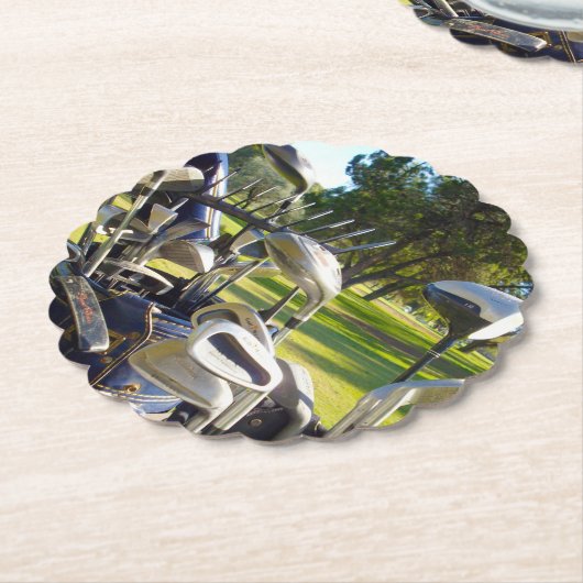 バッグフルゴルフクラブ、紙パーティーコースター ペーパーコースター (アングル)